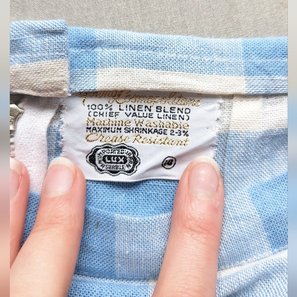 Vintage 1940s/1950s blue gingham pencil skirt - Picture 5 of 5